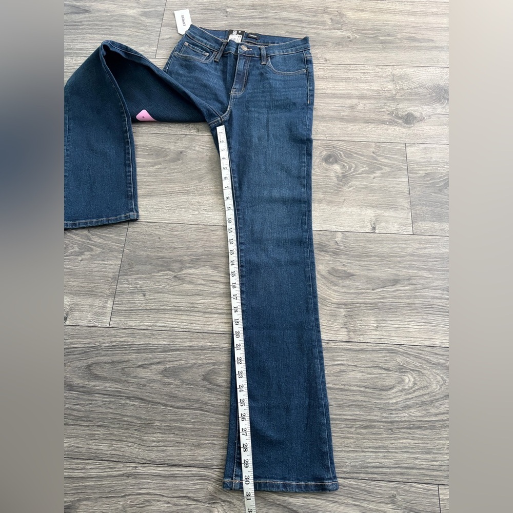 Express Blue High Waisted Medium Wash Women's Bootcut Jeans size 6 - Picture 9 of 13